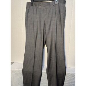 RALPH LAUREN Men's 34X 30 Gray Dress Pants Pleated‎ Cuffed Pre-owned Excellent